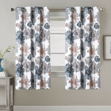 2x Blockout Floral Curtains Eyelet Blackout Curtain Draperies for Living Bedroom