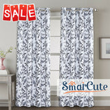 Curtain Drape Pair for Living Room Curtains Blockout Eyelet, Pattern Blue Birds