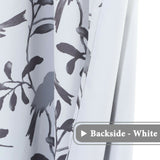 Curtain Drape Pair Curtains Blockout Eyelet Pattern Grey Birds, W132cm x D213cm