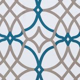 2x Curtains Blockout Soft and Thick Eyelet Teal & Taupe Line, W132cm x D213cm