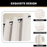 2x 100% Blackout Curtains Pair Rich Linen Textured Curtain Draperies for Bedroom