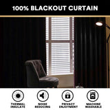 2x 100% Blackout Curtains Pair Rich Linen Textured Curtain Draperies for Bedroom