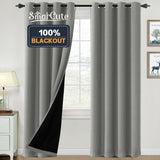 2x 100% Blackout Curtains Thermal Insulated Heat and Full Light with Black Liner