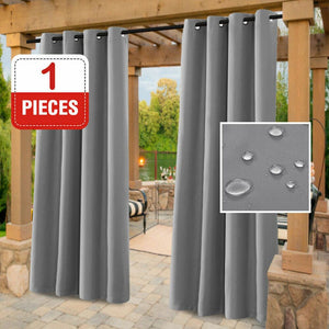 1x Outdoor Curtains Waterproof Thermal Insulated Blackout Drapes for Deck/Gazebo