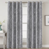 2x Blackout Foil Print Twig Tree Branch Curtain Drapes for Living Bedroom