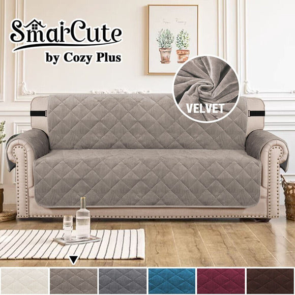 Smarcute Thick Velvet Sofa Cover Washable Furniture Protector  for 3 Seater