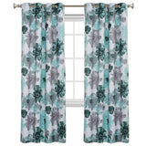 2x Blockout Floral Curtains Eyelet Blackout Curtain Draperies for Living Bedroom