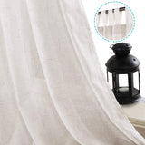 Natural Linen Blended Curtains Semi Sheers Window Curtain Draperies, Tab Top