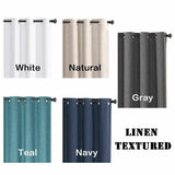 100% Blackout Curtains for Bedroom Linen Textured Double Wide Blockout Curtains