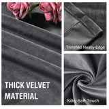 2x Luxury Velvet Blockout Curtains Thick Soft Window Curtain Draperies 1 Pair