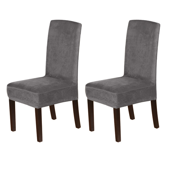 2x Velvet Dining Chair Cover Stretch Chair Covers for Dining Room Chair Slipcovers Chair Protectors Covers