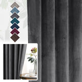 2x Luxury Velvet Blockout Curtains Thick Soft Window Curtain Draperies 1 Pair