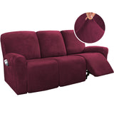 Recliner Sofa Cover for 2/3 Seater Velvet Couch Covers for Reclining Couch Cover