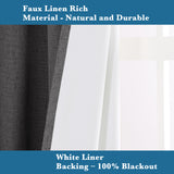 100% Blackout Curtains for Bedroom Linen Textured Double Wide Blockout Curtains