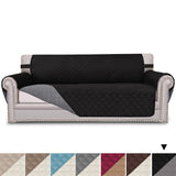 Sofa Cover Reversible 1/2/3/4 Seater Sofa Slipcover Reversible Couch Cover Black