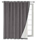 1x Extra Wider 100% Blackout Curtain for Bedroom Linen Textured Blockout Curtain