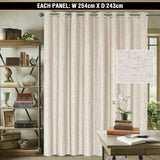 1x Extra Wider 100% Blackout Curtain for Bedroom Linen Textured Blockout Curtain