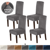 Velvet Dining Chair Covers Stretch Chair Covers for Dining Room Set of 4 Parson Chair Slipcovers Chair Protectors Covers