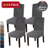 Thick Velvet Dining Chair Covers Slip Covers Dining Room Chairs Cover 2/4/6 Pack