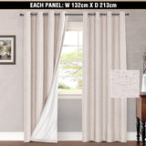 2x 100% Blackout Curtains Pair Rich Linen Textured Curtain Draperies for Bedroom