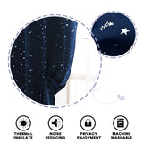 1x Blackout Curtains for Kids Glitter Star Kids Curtains Blockout, Sold Single