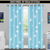 1x Blackout Curtains for Kids Glitter Star Kids Curtains Blockout, Sold Single