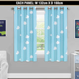 1x Blackout Curtains for Kids Glitter Star Kids Curtains Blockout, Sold Single