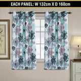 2x Blockout Floral Curtains Eyelet Blackout Curtain Draperies for Living Bedroom