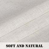 Natural Linen Blended Curtains Semi Sheers Window Curtain Draperies, Tab Top