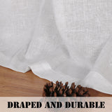 2x Natural Linen Blended Airy Curtains for Living Room Home Decor Soft Rich Material Light Reducing Bedroom Drape Panels