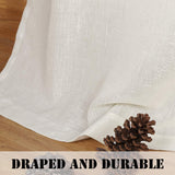 Natural Linen Blended Curtains Semi Sheers Window Curtain Draperies, Tab Top