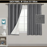 2x 100% Blackout Curtains Pair Rich Linen Textured Curtain Draperies for Bedroom