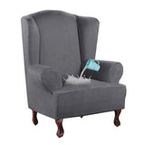 Stretch Wing Chair Cover Velvet Plush Water Repellent Suede Fabric Slipcovers