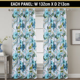 2x Blockout Floral Curtains Eyelet Blackout Curtain Draperies for Living Bedroom