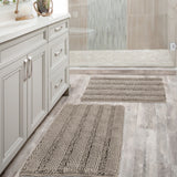 Extra Thick Soft Striped Shaggy Chenille Bath Rugs Mats for Bathroom and Kitchen