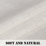 2x Natural Linen Blended Airy Curtains for Living Room Home Decor Soft Rich Material Light Reducing Bedroom Drape Panels