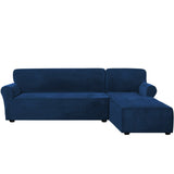 L Shaped Sofa Slipcover Rich Velvet Stretch Right Chaise Sofa Cover