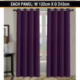 2X Blockout Curtains Blackout Window Curtain Draperies Pair Eyelet for Bedroom