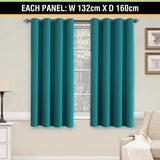 2X Blockout Curtains Blackout Window Curtain Draperies Pair Eyelet for Bedroom