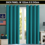 2X Blockout Curtains Blackout Window Curtain Draperies Pair Eyelet for Bedroom