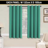 2X Blockout Curtains Blackout Window Curtain Draperies Pair Eyelet for Bedroom