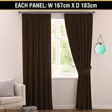 2x Blockout Curtains Blackout Curtain Pair Pencil Pleat Draperies with Tie Backs