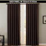 Blockout Rod Pocket Curtains Pair Blackout Thick Curtains for Bedroom Livingroom