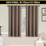 2X Blockout Curtains Blackout Window Curtain Draperies Pair Eyelet for Bedroom