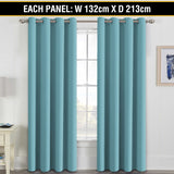 2X Blockout Curtains Blackout Window Curtain Draperies Pair Eyelet for Bedroom