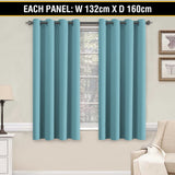 2X Blockout Curtains Blackout Window Curtain Draperies Pair Eyelet for Bedroom