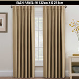 Blockout Rod Pocket Curtains Pair Blackout Thick Curtains for Bedroom Livingroom