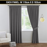 Blockout Curtains Bedroom Blackout Curtains Pencil Pleat Thermal Insulated Pair