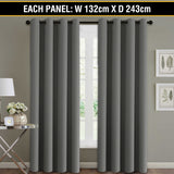 2X Blockout Curtains Blackout Window Curtain Draperies Pair Eyelet for Bedroom