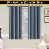 2X Blockout Curtains Blackout Window Curtain Draperies Pair Eyelet for Bedroom